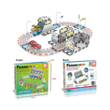 Load image into Gallery viewer, Picasso Tiles - Race Car Stadium Set with 2 Cars
